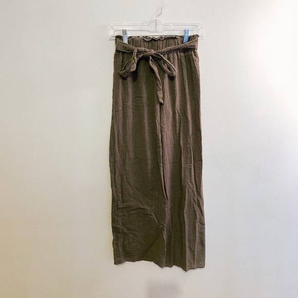 American Threads Green Linen Pants Small - Picture 1 of 2